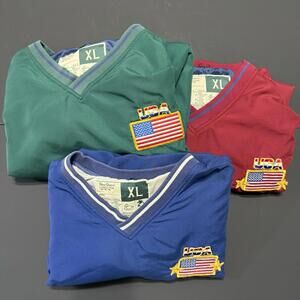 Vintage Bundle WearGuard Men windbreaker jacket USA Embroidered Blue Green Red